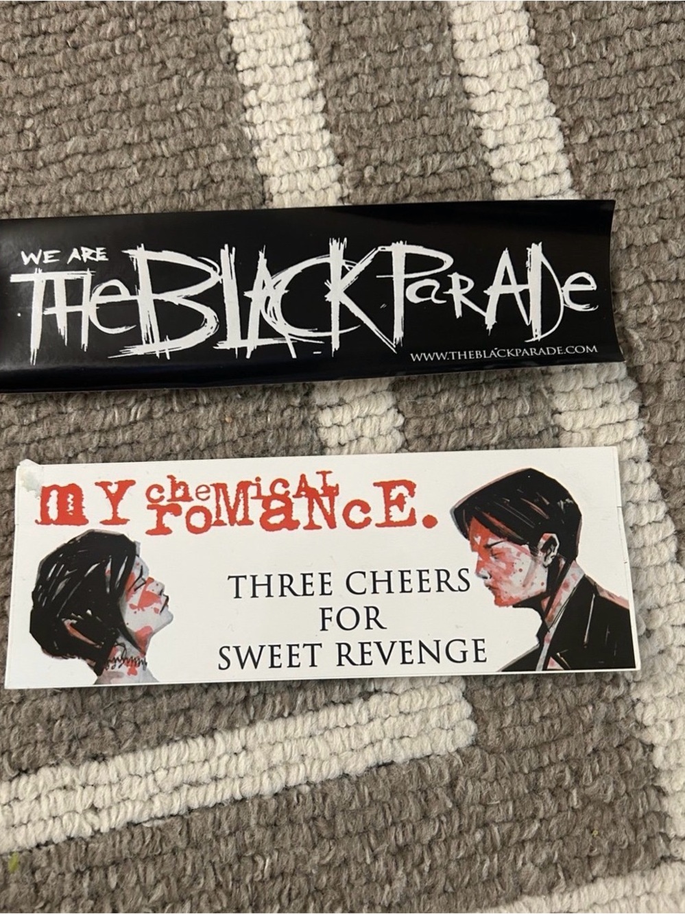 Hot Topic Black and White My Chemical Romance Three Cheers Stickers black parade